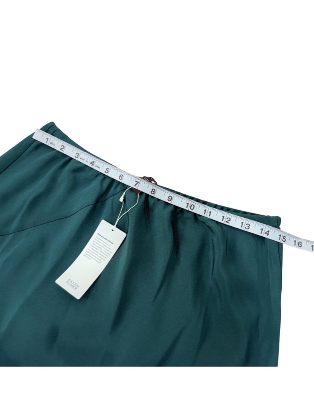 Eileen Fisher Pine Green Bias Maxi Skirt Womens Size S NWT 100% Silk Sustainable - Picture 7 of 10